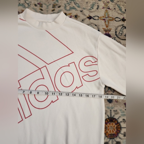 Adidas Womens White Mauve Oversized Pullover Sweatshirt lightweight Top, sz  SZ - Picture 8 of 14